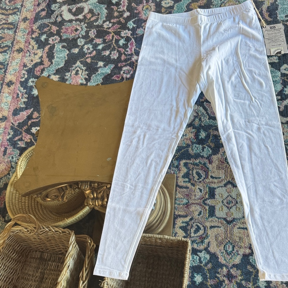 BGreen Apparel Organic Cotton White Leggings - Women’s XS - NWT